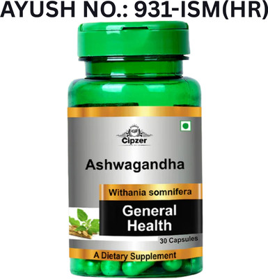 CIPZER Ashwagandha capsule | Helps enhance vigour and vitality(Pack of 1)-30 Capsules(30 Capsules)