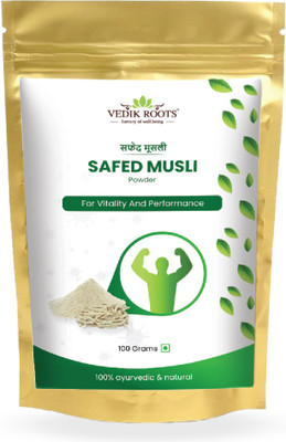 Vedikroots Safed Musli Powder For Vitality And Performance Enriched With Vitamins 100Gm(100 g)