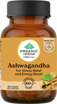 ORGANIC INDIA Ashwagandha 60 Capsules Bottle(60 Capsules)