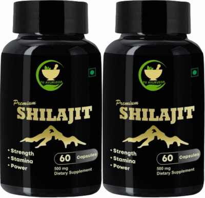 FIJ AYURVEDA Premium Shilajit/Shilajeet Capsule for Stamina & Men Power - 60 Capsules(Pack of 2, 120 Capsules)