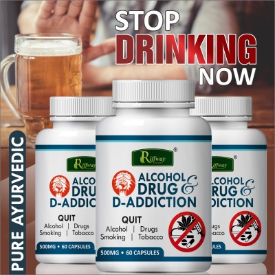 Riffway Alcohol Drug D-Addiction Formula Helps To Quits Alcohol Habbit Nasha Mukti(Pack of 3)