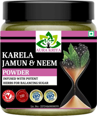 AuraKriya Ayurvedic Karela Jamun Neem Powder - For Maintaining Blood Sugar Level(100 g)