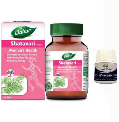 Dabur Shatavari For Women's Health With Leaf Ashwagandha 15 Tab(Pack of 2)