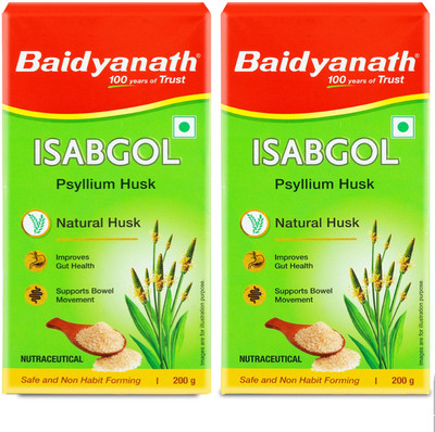 Baidyanath Isabgol Psyllium Husk-200gm|For Healthy Digestive Tract,Relief from Constipation(Pack of 2, 400 g)