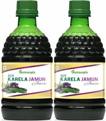 NUTROCOPIA Neem Karela Jamun Juice for Diabetes, Maintain Sugar Levels(Pack of 2, 800 ml)