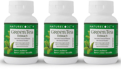 Nature Code green tea extract(Pack of 3, 180 Capsules)