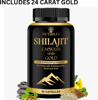 NUTRILEY Shilajit Gold Capsule | With Ashwagandha, Safed Musli | Ayurvedic Herbal Support