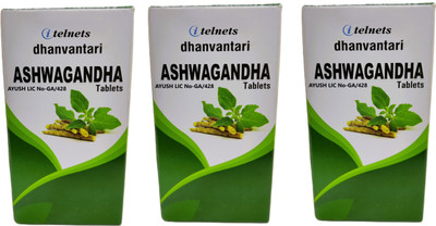 ITELNETS Dhanvantari Ashwagandha Tabs (3 x120T Each)(360 Tablets)