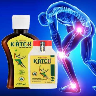 Masolin Herbal Katch Ayurvedic Pain Relief Oil 100ml & Capsule 60Caps(Pack of 2)