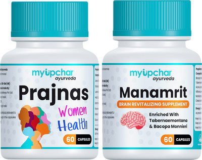 myupchar ayurveda Prajnas WH For Hormonal Balance With Manamrit Brain Revitalizer Each 60 Capsule(Pack of 2, 120 Capsules)