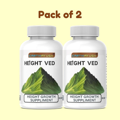 earthayush HEIGHT VED / HEIGHT GROWTH SUPPLIMENT / HEIGHT GAIN / 30 CAP / PACK OF 2(Pack of 2, 30 Capsules)