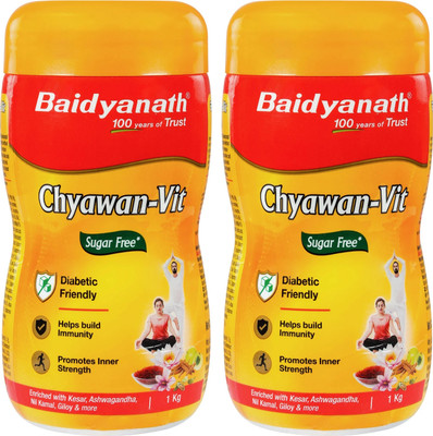 Baidyanath Sugarfree Chyawan Vit- Specially formulated Chyawanprash with No Added Sugar- With Benefits of Amla, Ashwagandha and Almonds 1KG-PACK of 2(Pack of 2, 2 kg)