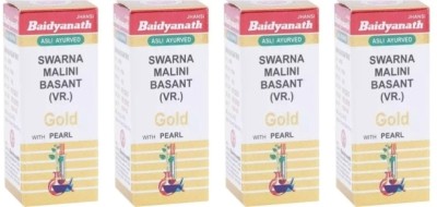 Baidnath Swarna Malini Basant (Vr.) Gold with Pearl (4 Packs, 10 Tablets Each)(Pack of 4)
