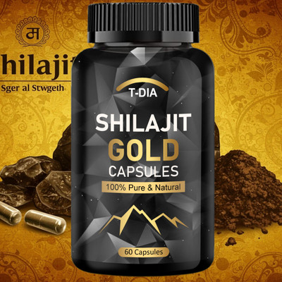 T-DIA Shilajit Gold Capsules For Men With Pure Shilajit Swarna Bhasma Veg Capsules(60 Capsules)