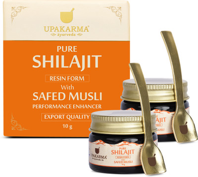 UPAKARMA Pure Shilajit Resin with Safed Musli to Boost Performance, Power, and Stamina(Pack of 2, 20 g)