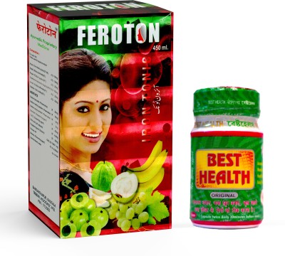 BAYWAY AYURVEDA Feroton & Best Health: Iron Tonic & Multivitamin Capsule for Family Wellness(Pack of 2)