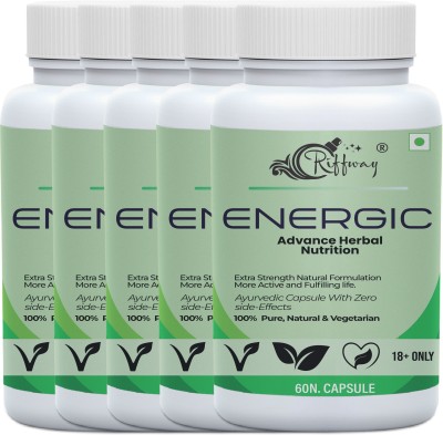 Riffway Energic Health Power Capsule For Men , Stays Active All Day , Restore Stamina(Pack of 5)