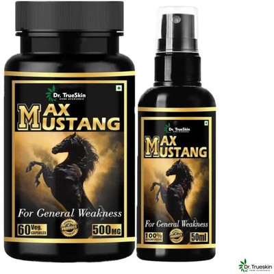 Dr.TrueSkin Max Mustang Herbal Capsule Pack & Oil 50ml(30 Capsules)