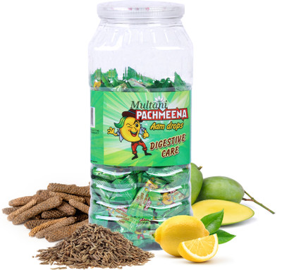 Multani Pachmeena Digestive Care Aam Candy | Reduce Indigestion | Toffee Jar -(150 Tablets)