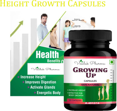 visalak pharma Growing Up-Height Maximizer Capsule Powerful herbal formula For Height Growth(30 Capsules)