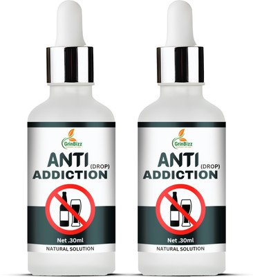 grinbizz Anti Addiction Drop Help To Stop Smoking , Drinking & Alcohol| De-Addiction Drop(Pack of 2, 60 ml)