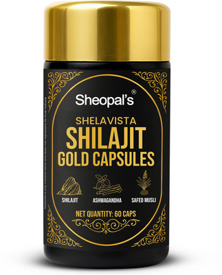 Sheopals Shelavista Shilajit Gold Capsules With Ashwagandha, Safed Musli | Energy Support(60 Capsules)