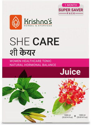 Krishna's Herbal & Ayurveda She Care Women Wellness Juice, Natural Hormonal Balance, 1000ml Each(Pack of 2, 2000 ml)
