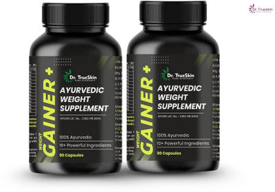 Dr.TrueSkin Weight Gainer+ Capsules Herbal Energy Rebuilder 90CAPS(Pack of 2, 180 Capsules)