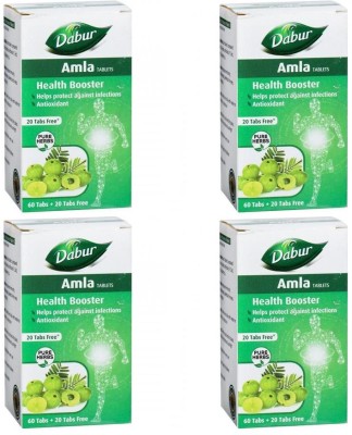 Dabur Amla Tablets (60+20 Tablets) For Health Booster(Pack of 4)