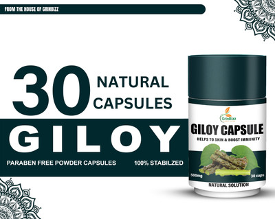 grinbizz Giloy Capsule Supports Liver Function/Immunity Booster/Improves Digestion(30 Capsules)