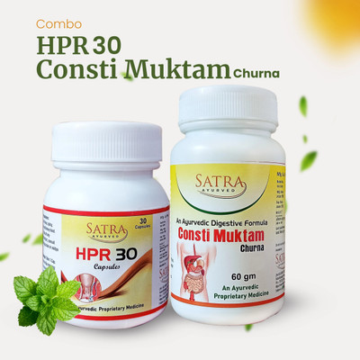 Satra Ayurved HPR 30 + Consti Muktam Churna Combo(30 Capsules, 60 g)