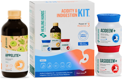 Healing Hands Acidity & Indigestion Kit – Acideem Plus + Gasodeem Plus + Appelite Plus(Pack of 3, 0.32 kg)