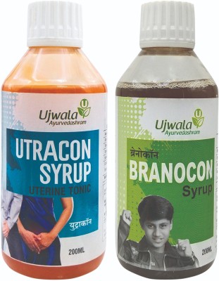 UJWALA AYURVEDASHRAM Utracon and Branocon Syrup Combo KIT I Urinary Incontinence I Bed Wetting(Pack of 2)