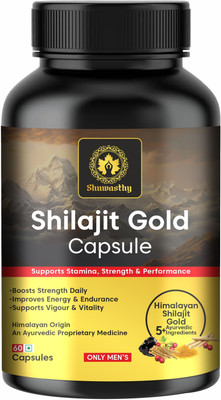 SHUWASTHY Shilajit Gold | Ayurvedic Supplement for Men | Boosts Stamina For Men(60 Capsules)