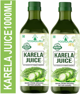 YOGAGURU MANTR Karela Juice 1000ML HEALTY(Pack of 3, 1000 ml)