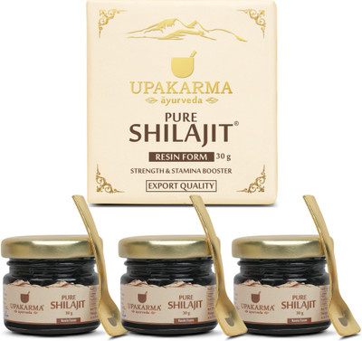 UPAKARMA Pure Shilajit Resin to Boost Performance, Power, Strength, Stamina & Endurance(Pack of 3, 90 g)