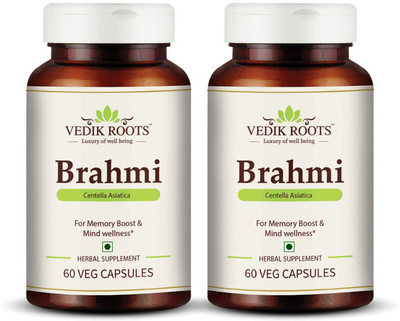 Vedikroots Brahmi Bacopa Monnieri For Memory boost and mind wellness 60 Capsules(Pack of 2, 120 Capsules)