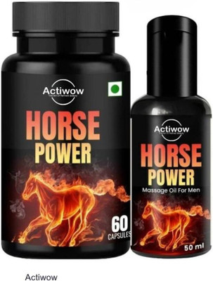 ACTIWOW Horse Power Capsule & Oil for Performance Enhancement(60 Capsules)