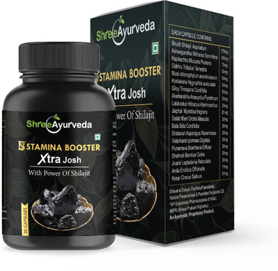 shree ayurveda Xtra Josh Triple Power Ayurvedic Supplement – with Shilajit – 30 Capsules(30 Capsules)