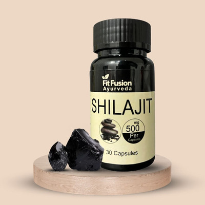 FIT FUSION AYURVEDA Shilajit Capsule for Men Natural Shilajeet for Vitality, Stamina & Muscle Growth(30 Capsules)