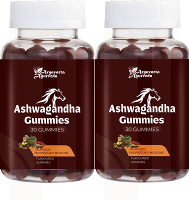 aryavarta ayurveda Ashwagandha gummy| Strength, Energy & Stamina booster|-8(Pack of 2, 60 Tablets)