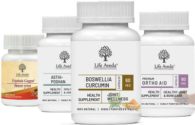 Life Aveda Joint Pain Relief Pack(Pack of 4, 240 Capsules)