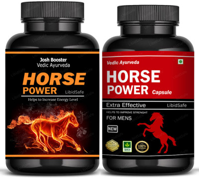 LibidSafe Combo of Horse Force Capsule & Black Horse Power Tablet Strength Redefined Power(Pack of 2, 60 Capsules)