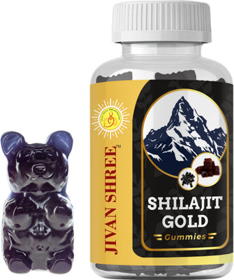 JIVAN SHREE Pure Shilajit Gummies with Ashwagandha Safed Musli Energy | Testosterone Support(30 Capsules)