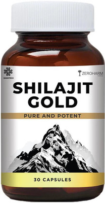 ZEROHARM Shilajit Gold 30 Capsules- Boost Energy,Stamina & Performance For Men(30 Capsules)