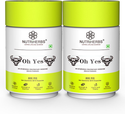 Nutriherbs Oh Yes | Ayurvedic Man Power Capsule with Shilajit for Peak Performance(Pack of 2, 120 Capsules)