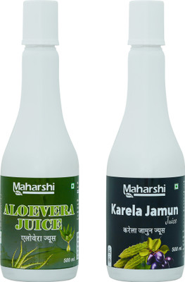 Maharshi BADRI Alovera And Karela Jamun Juice 500 ml Each(Pack of 2, 1000 ml)