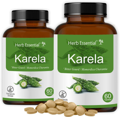 Herb Essential Karela Tablet 60's (Pack of 2)(Pack of 2, 120)