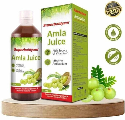 Superbaidyam Amla Juice - 1000ml Natural Immunity Booster enriched with Amla & Vitamin C(1000 ml)