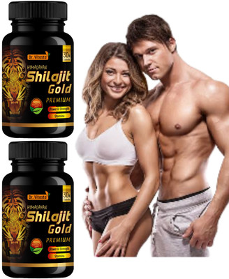 Dr Vitasta Shilajit gold ayurvedic capsule for Stamina, Strength,Endurance(Pack of 2, 60 Capsules)